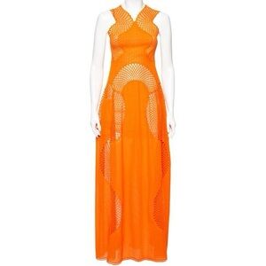 Stella McCartney Orange Mesh Maxi Dress